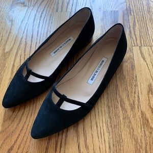 Manolo Blahnik Black Suede flats, 7.